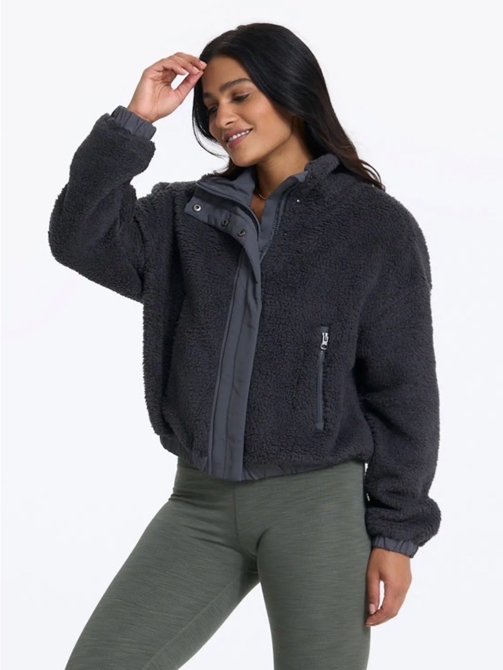 Vuori Charcoal Sherpa Zip-Up Jacket - Picture 2 of 7